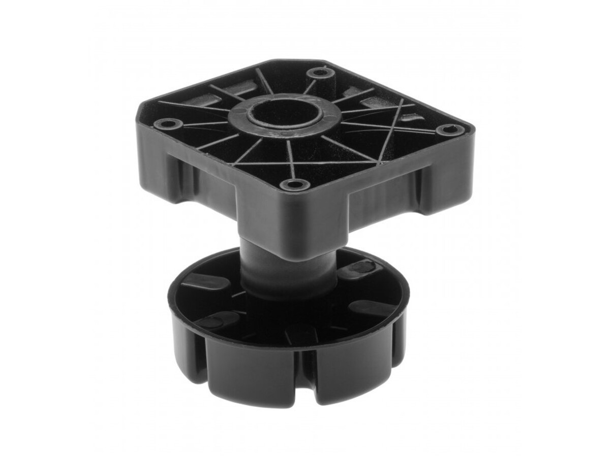 Picior Rotund, H80-125 mm, Plastic Negru, NM-MLA-80-125