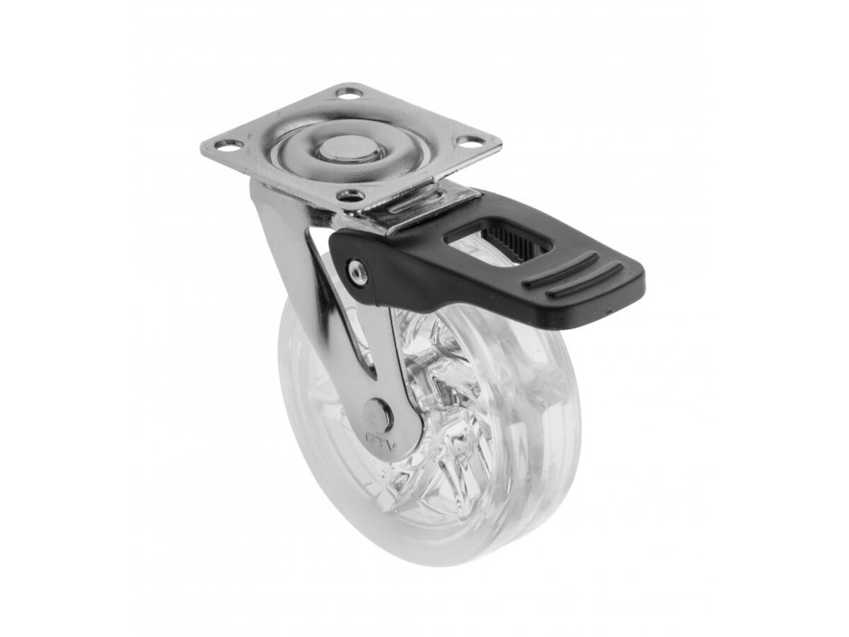 Rotila Silicon ø75, cu frana, Transparent, KM-BH75MM-00