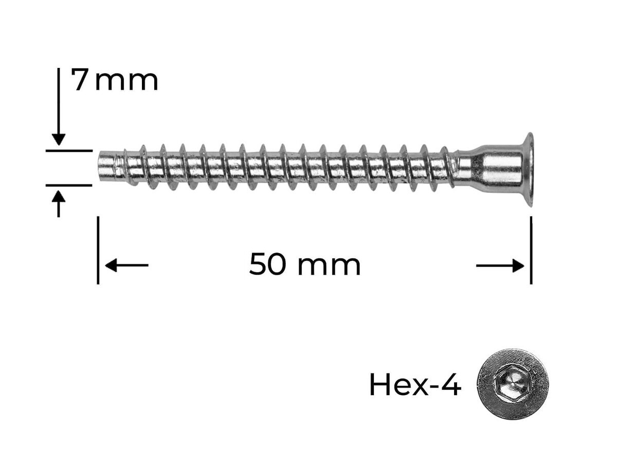 Surub Euro 7.0 x 50mm / 100 buc.