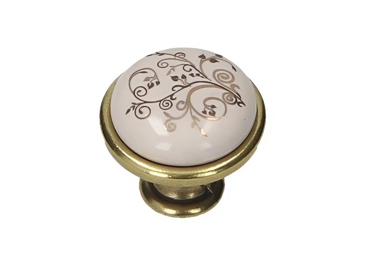 Buton, Portelan, Alama antichizata, Floare neagra, GP 19-GAB-MLK-12