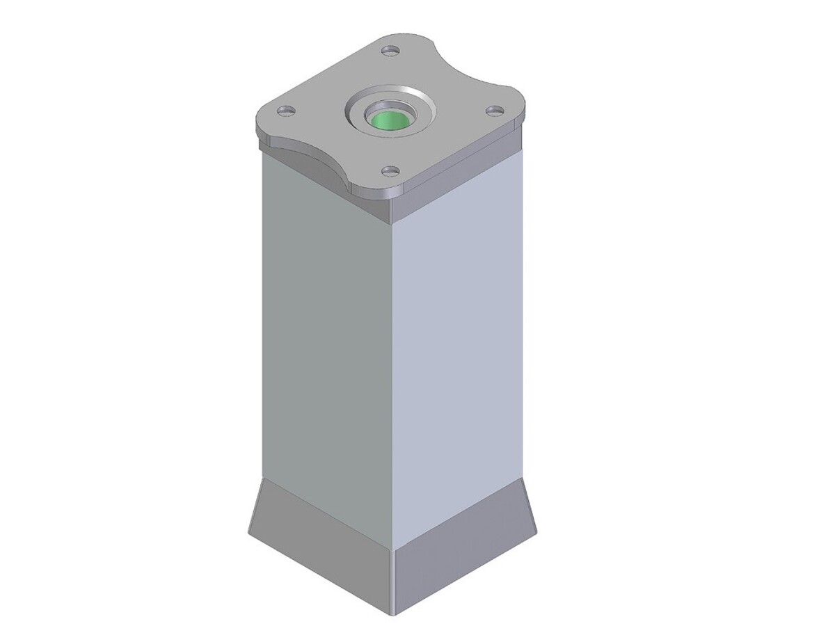 Picior Patrat, 40×40 / 120 mm, Aluminiu, TB07.2204.18.035