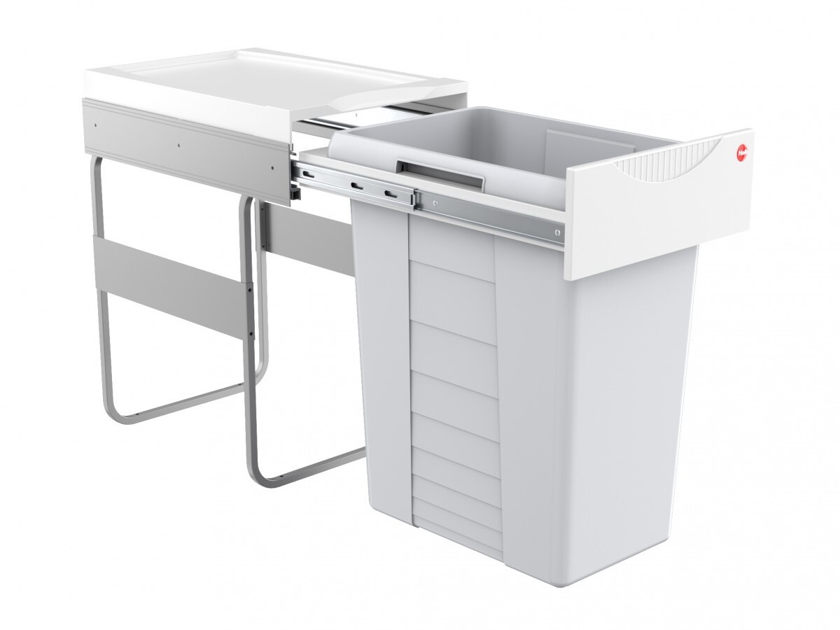 Cos gunoi dreptunghiular, 40L, cu capac, Gri, 3668401