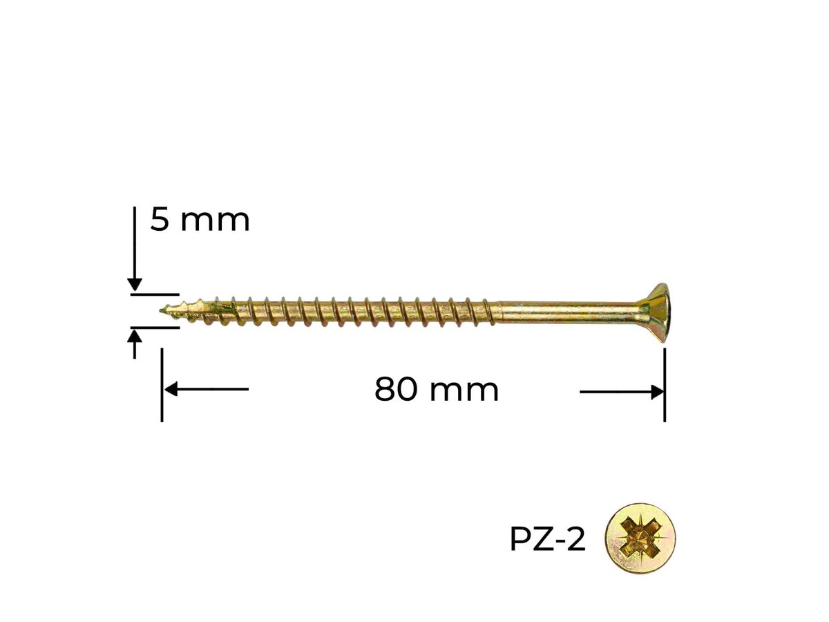 Surub Reisser 5.0 x 80 mm / 100 buc.