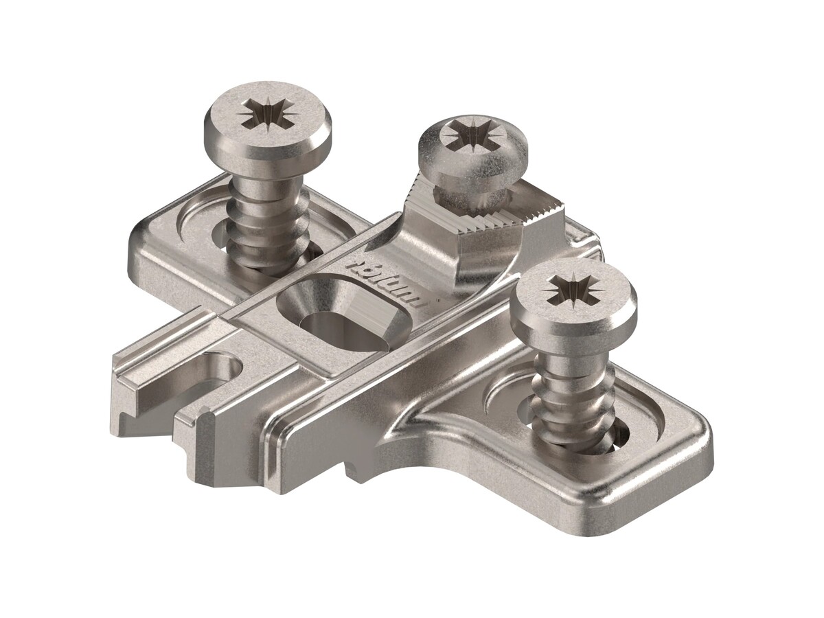 199.8130 MODUL Placuta de montaj, in cruce, 3 mm, cu euro-suruburi premontate, reglaj pe inaltime: Gaura alungita