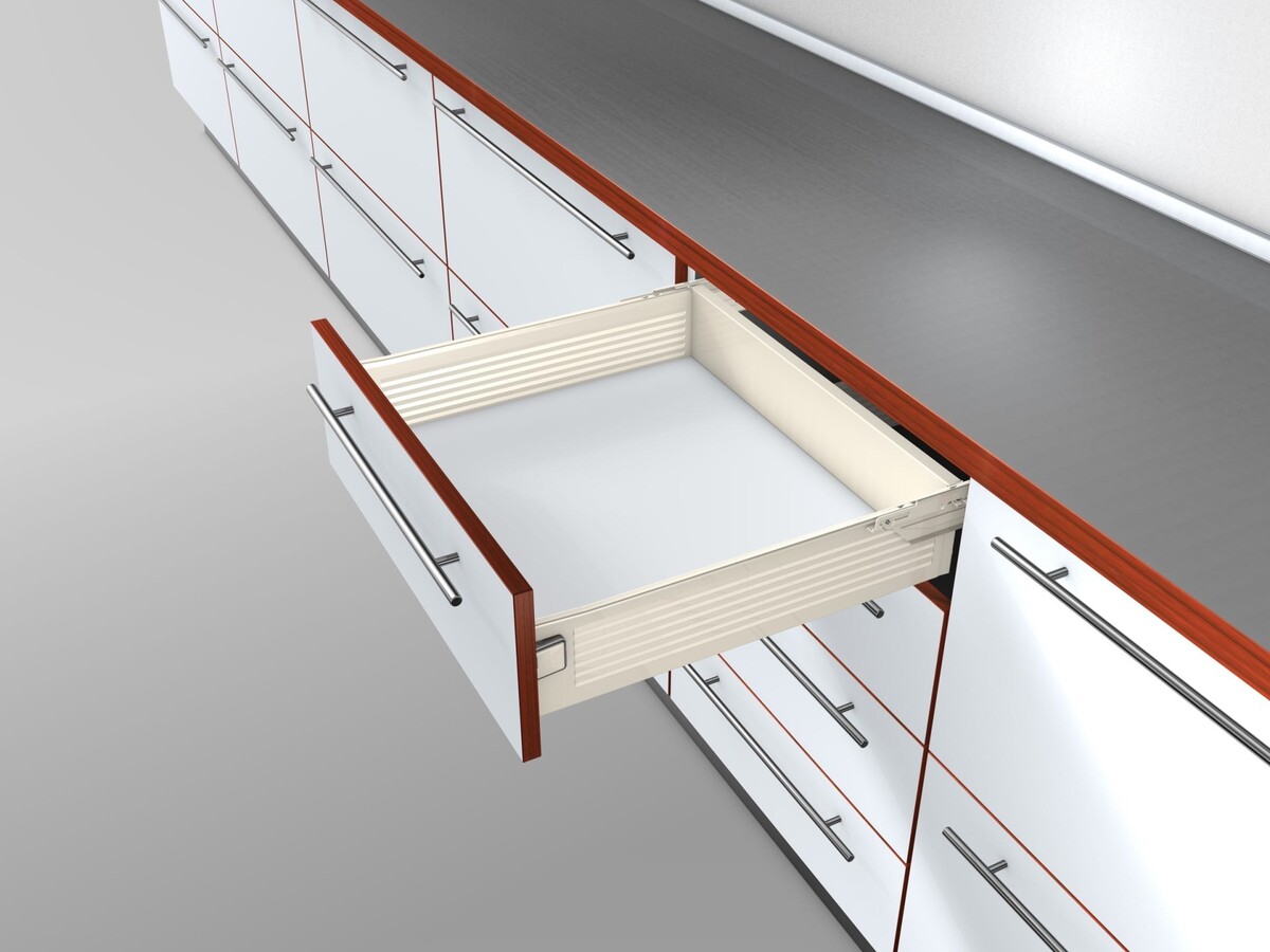 320K5000C Laterala din otel METABOX, K (118 mm), Extragere partiala, 25 kg, NL=500 mm, Versiune cu gheare, stanga/dreapta
