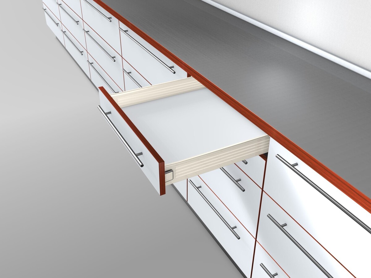 320M5500C Laterala din otel METABOX, M (86 mm), Extragere partiala, 25 kg, NL=550 mm, Versiune cu gheare, stanga/dreapta