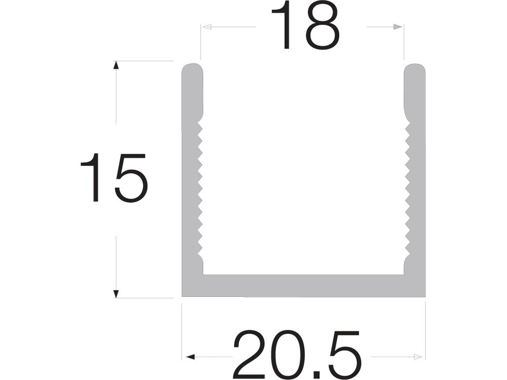 944.07.555 ADoor U-18, profil U superior / inferior, Auriu mat, 3000mm