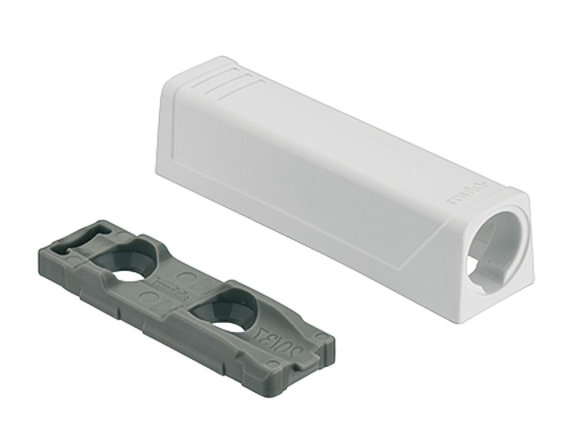 956.1201 Placuta de adaptare TIP-ON pentru usi, Versiune scurta, Suruburi, Alb