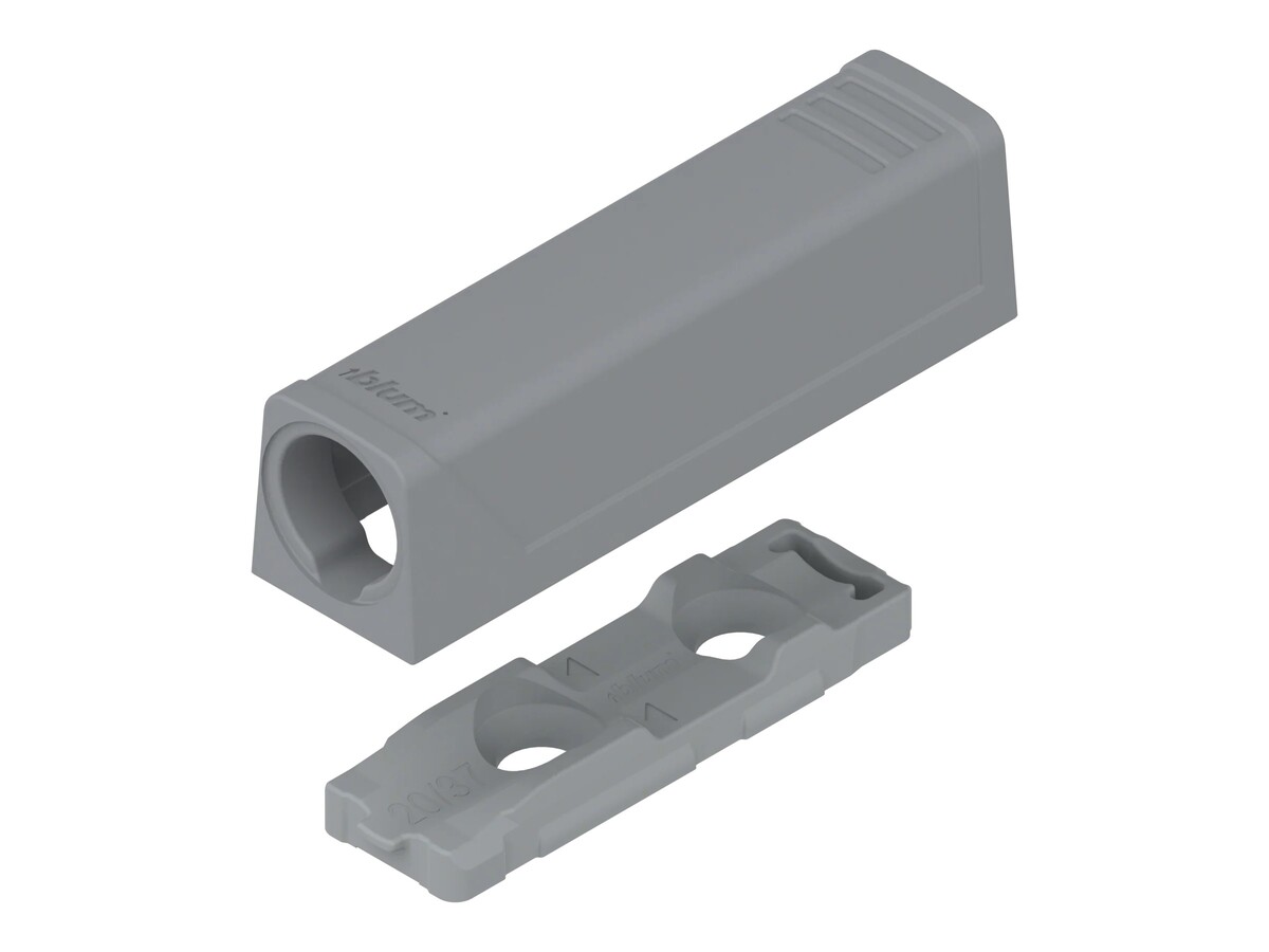 956.1201 Placuta de adaptare TIP-ON pentru usi, Gri, Versiune scurta, Suruburi